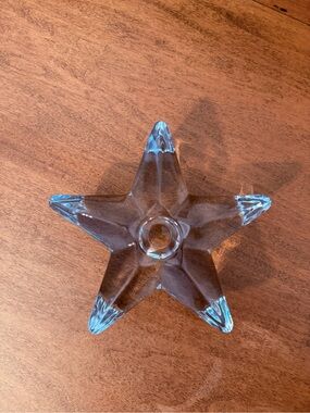 Vintage Cambridge Crystal Star Tapered Candle Holder